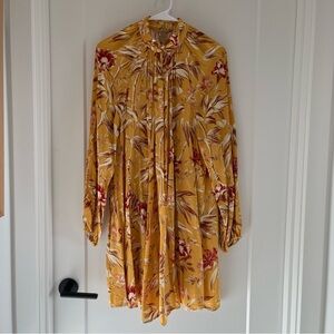 H&M Floral Long Sleeve Dress - beautiful draping, mock neck, shift silhouette